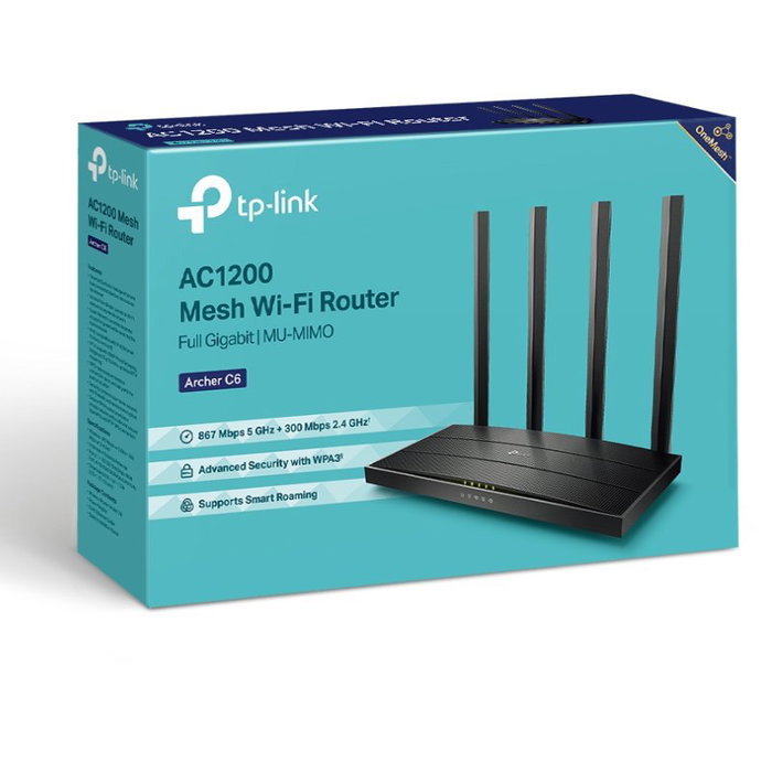 TP-Link Archer C6 AC1200 Dual Band Gigabit Router TP-Link Archer C6 AC1200 Dual Band Gigabit Router
